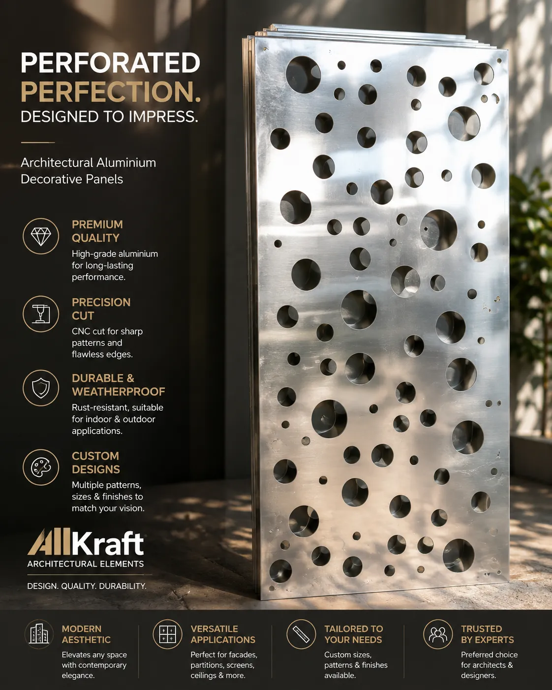 Architectural perforated decorative panels