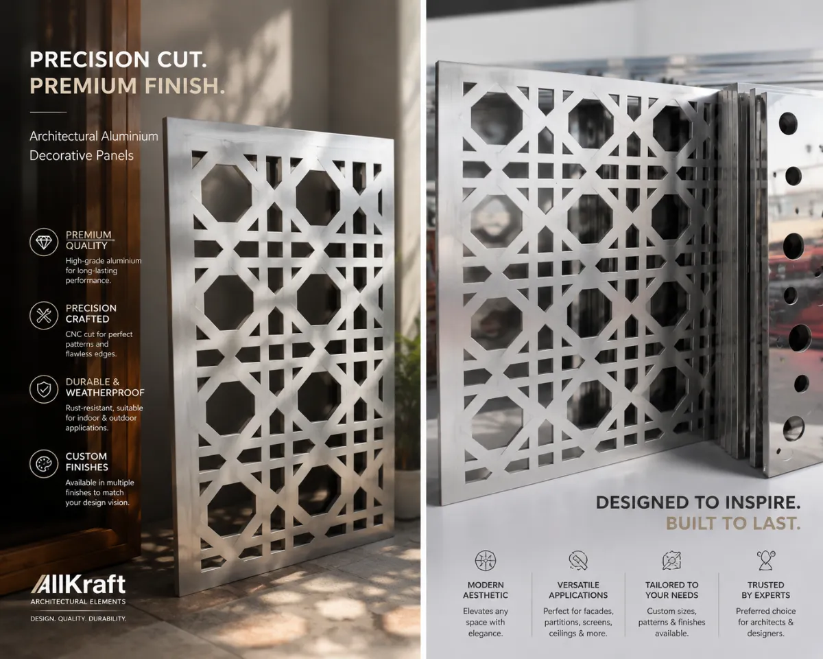 CNC geometric jaali panels