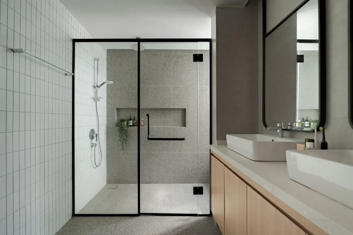 Aluminium profile glass shower partition Hyderabad