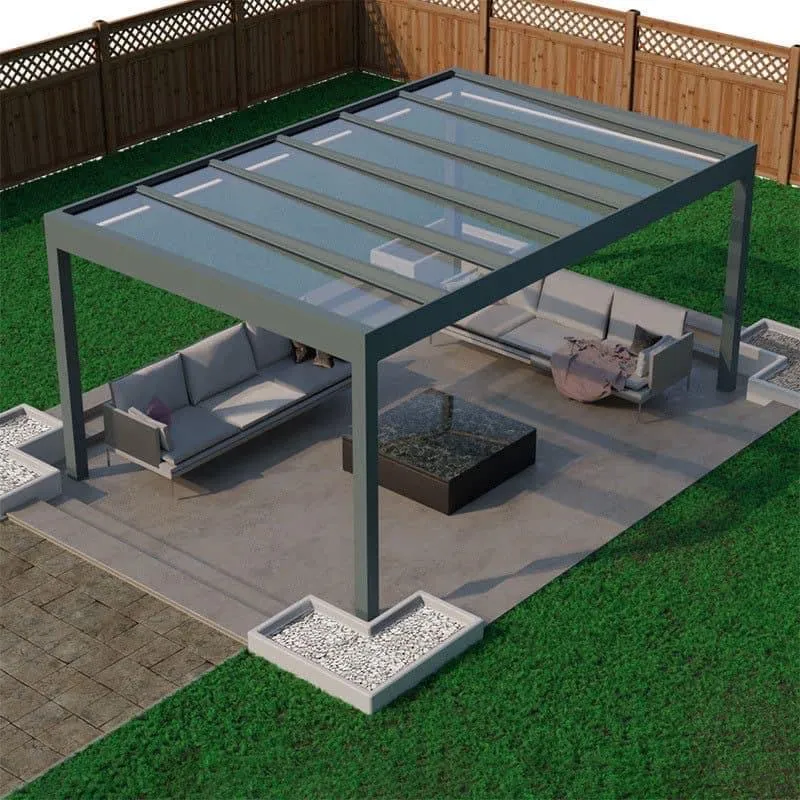 Motorized glass pergola thumbnail — motorized system