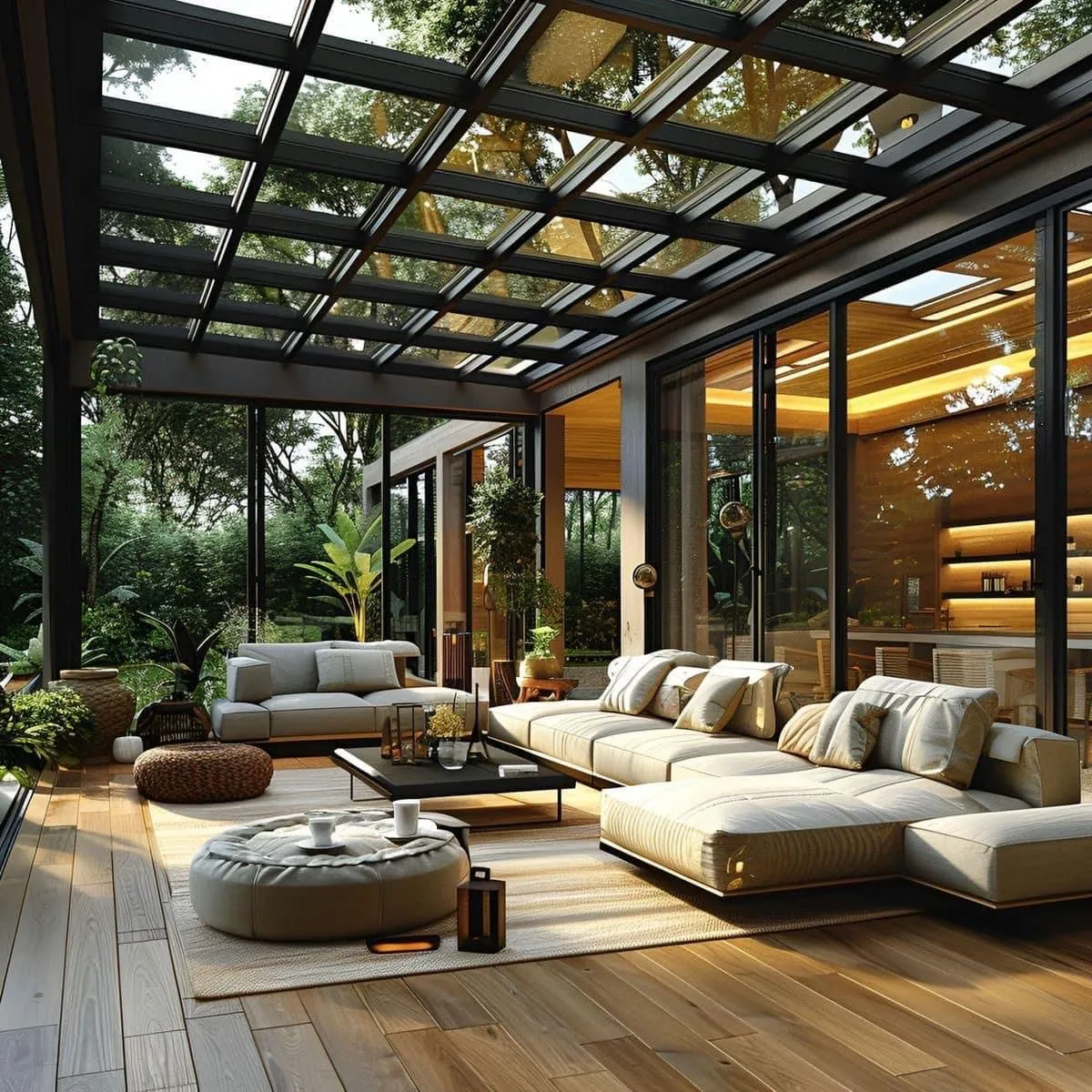 Modern aluminium pergola — commercial design